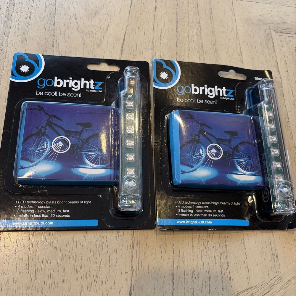 NEW 2 Go Brightz LED Bicycle Accessory Frame Lights - Illuminates Ground Blue